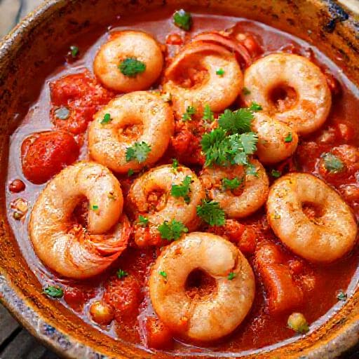 Classic Bulgarian Scrambled Shrimp with Tomato Sauce (Скариди с доматен сос)