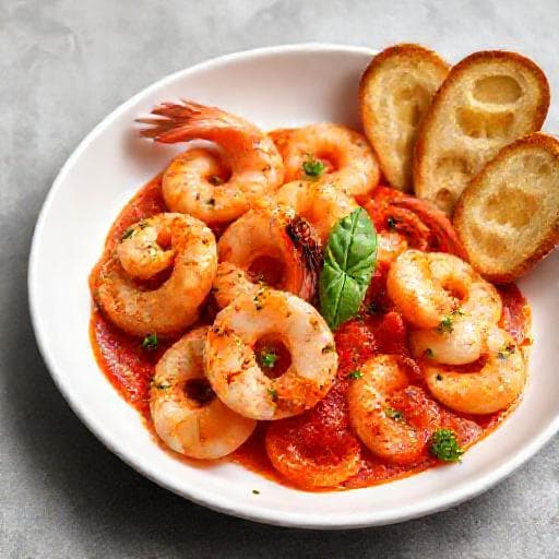 Quick Garlic Shrimp with Tomato Sauce