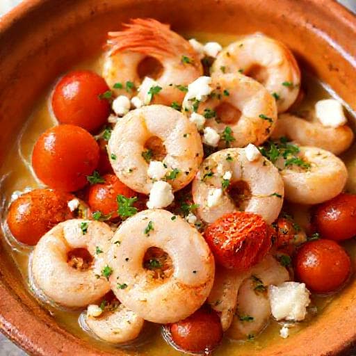 Shrimp with White Wine, Tomatoes, and Feta