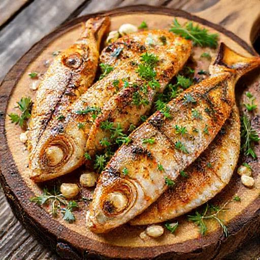 Fried Small Fish with Garlic and Herbs (Пържена Таранка с Чесън и Билки)