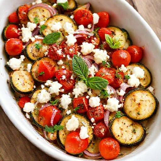 Zucchini Plakiya with Feta and Mint