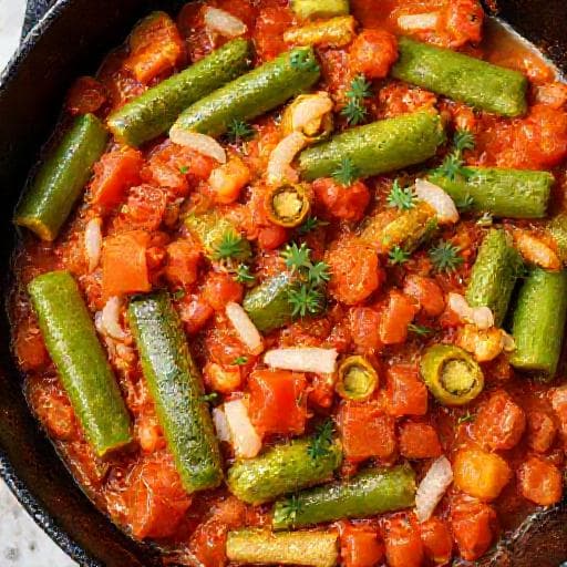 Quick Okra and Tomato Skillet