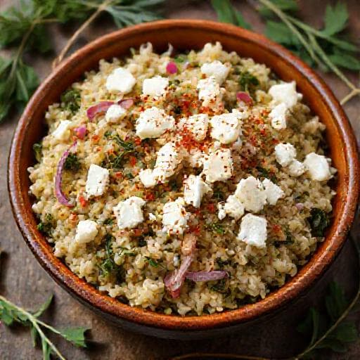 Kopriva s Oriz with Smoked Paprika and Feta