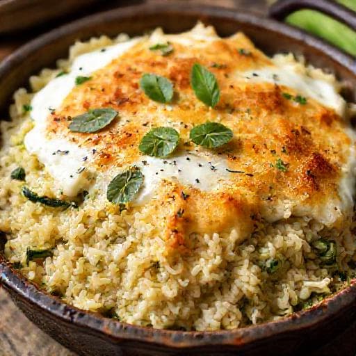 Zucchini and Rice Casserole with Yogurt and Mint (Regional Twist)