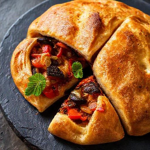 Spicy Eggplant and Pepper Byurek