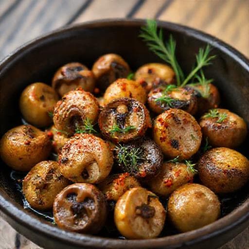 Porcini Mushrooms in Butter with Smoked Paprika and Dill