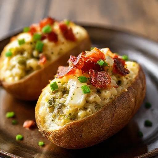 Gourmet Stuffed Potatoes with Leeks and Kashkaval