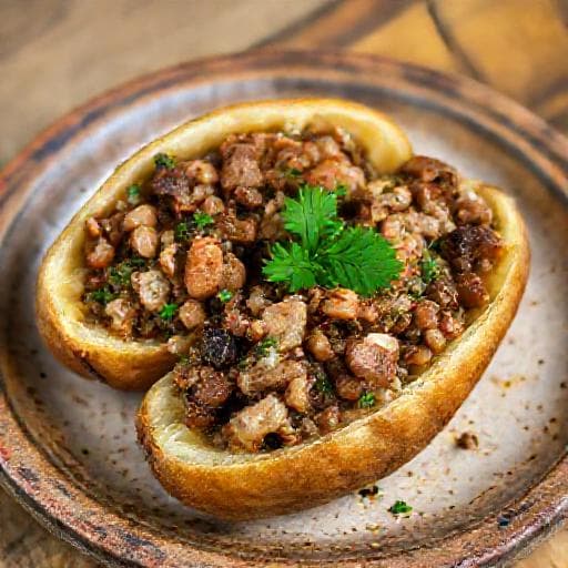 Traditional Bulgarian Stuffed Potatoes with Mushrooms (Пълнени картофи с гъби)