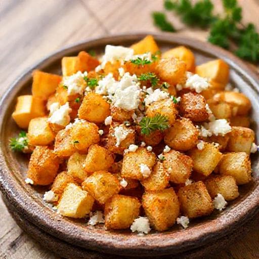 Classic Fried Potatoes with Sirene Cheese