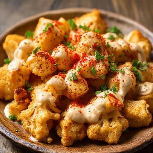 Classic Roasted Cauliflower with Tahini Sauce