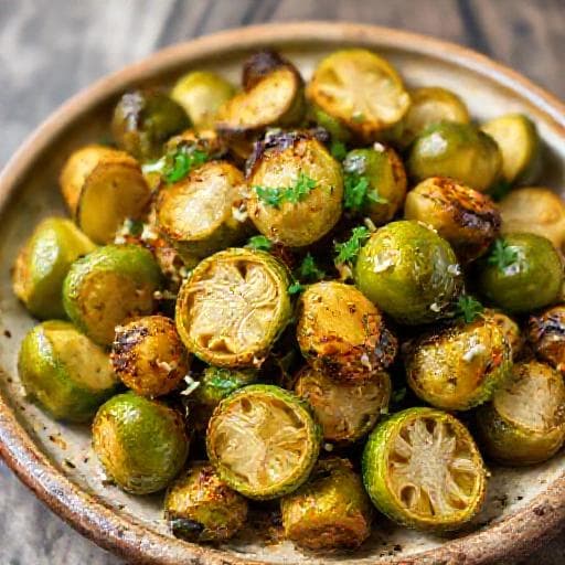 Classic Roasted Brussels Sprouts with Garlic and Olive Oil