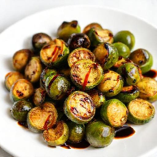 Quick Roasted Brussels Sprouts with Balsamic Glaze