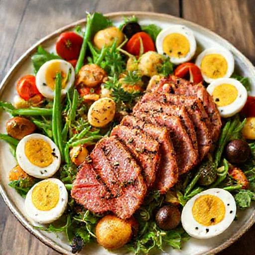 Salade Niçoise with Grilled Tuna and Niçoise Olives