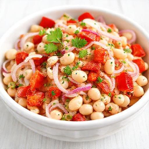 White Bean and Onion Salad with Roasted Peppers