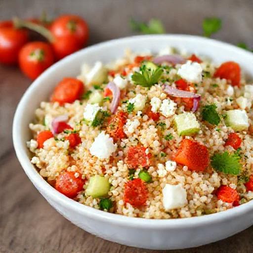 Classic Couscous Salad with Feta and Vegetables