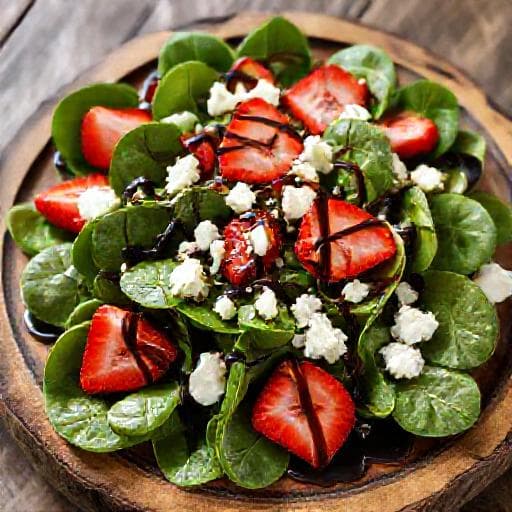 Quick Spinach and Strawberry Salad with Balsamic Glaze