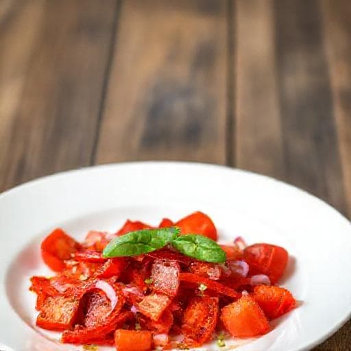 Quick Roasted Pepper and Tomato Salad