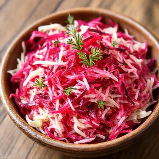 Classic Cabbage and Beetroot Salad (Salata so Zelie i Tsviklo)