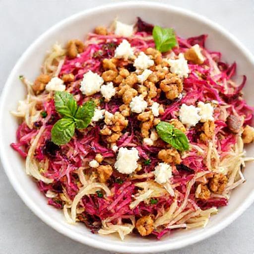 Hearty Cabbage and Beetroot Salad with Walnuts and Feta