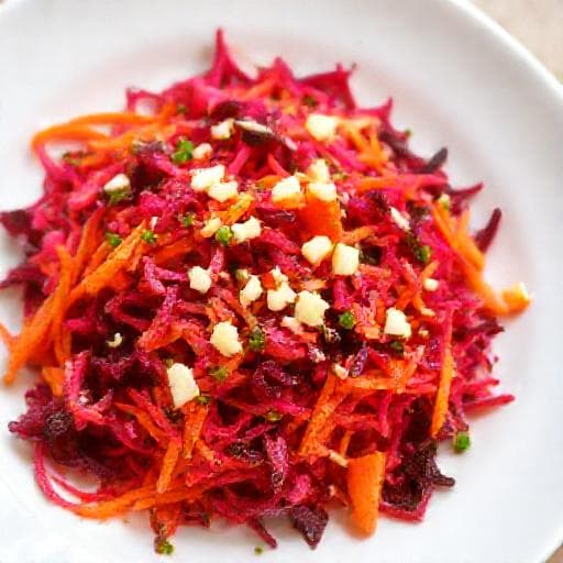 Quick Beetroot and Carrot Salad with Garlic