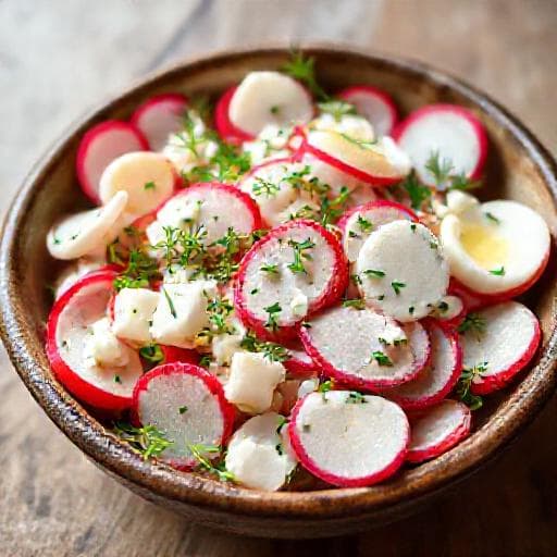 Quick Radish and Egg Salad with Yogurt Dressing