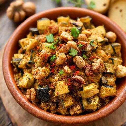 Spicy Roasted Zucchini Spread with Walnuts