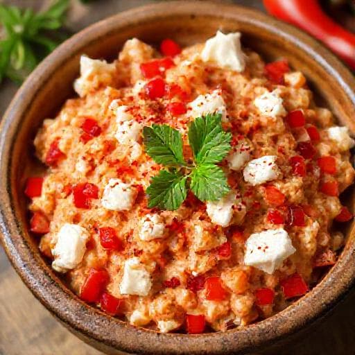 Traditional Urnebes Salad