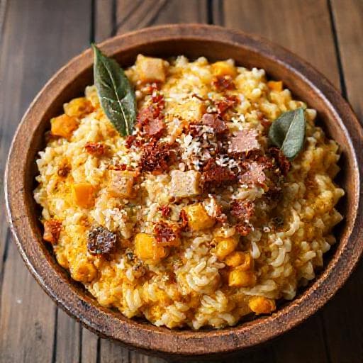 Pumpkin and Sage Risotto with Pancetta