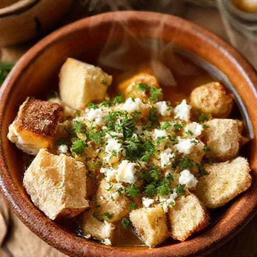 Savory Popara with Cheese and Herbs