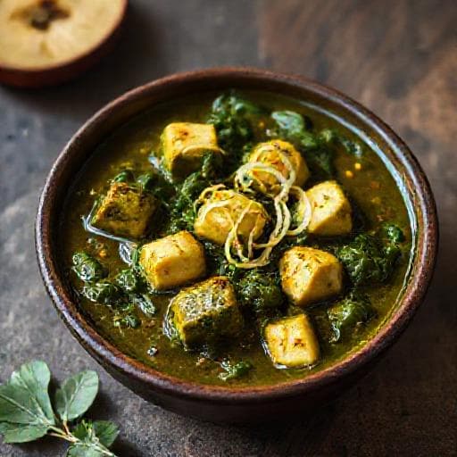 Palak Paneer with Mustard Greens Twist