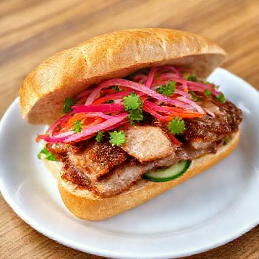 Quick Banh Mi with Pan-Fried Pork