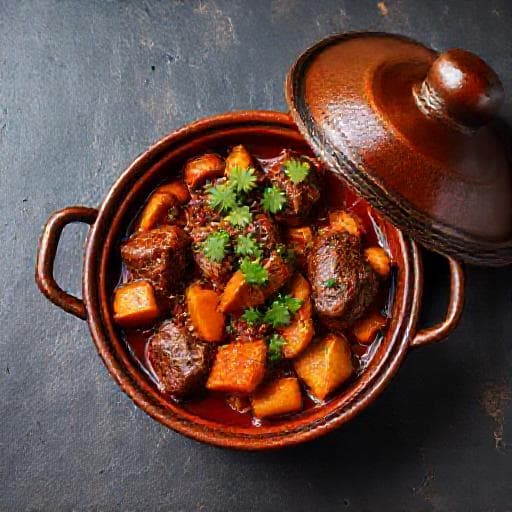Spicy Lamb Tagine with Chermoula and Root Vegetables