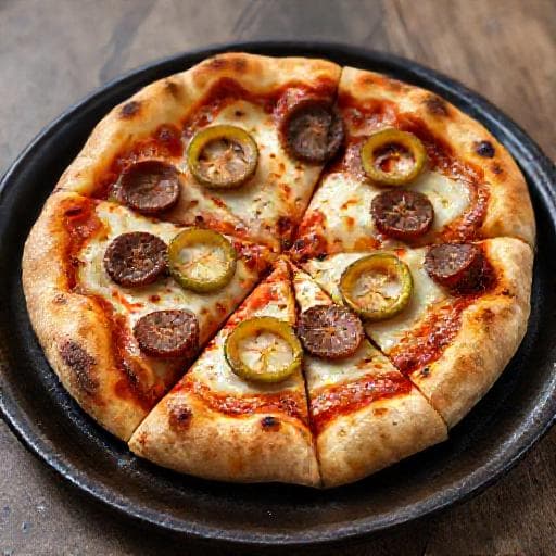 Cottage Pizza with Smoked Sausage and Pickles