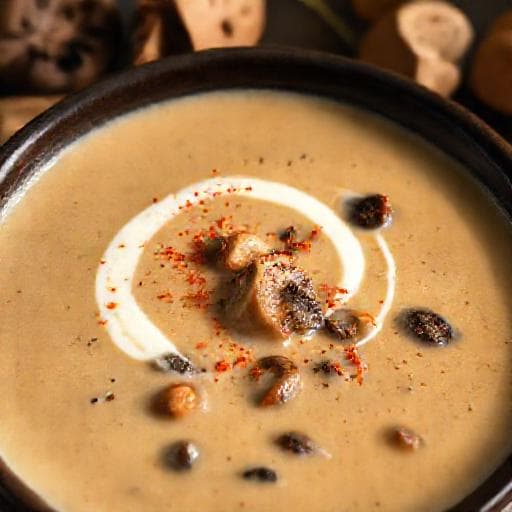 Creamy Forest Mushroom Soup with Smoked Paprika