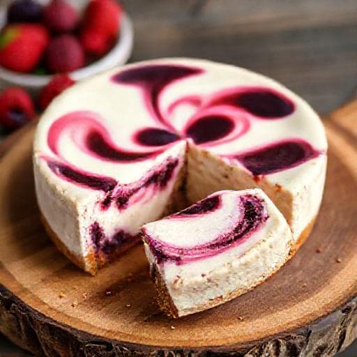 Protein Cheesecake with Berry Swirl