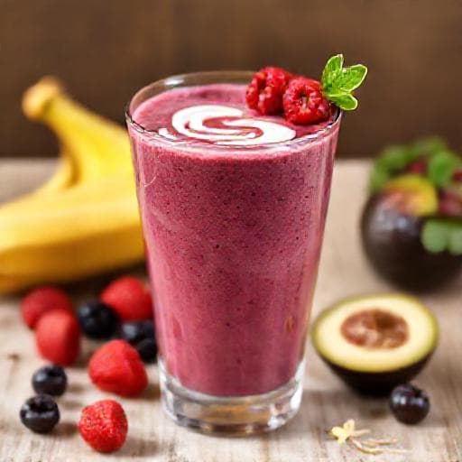 Creamy Banana Berry Smoothie with a Hint of Vanilla