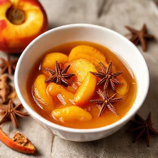 Spiced Peach Compote with Ginger and Star Anise