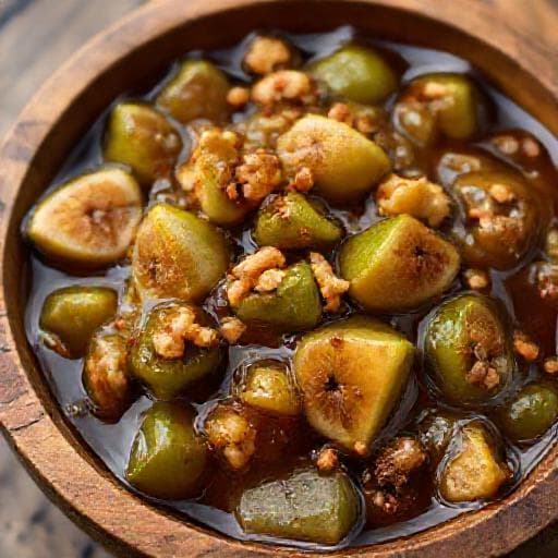 Green Fig Jam with Walnuts and Cinnamon (Regional Twist)