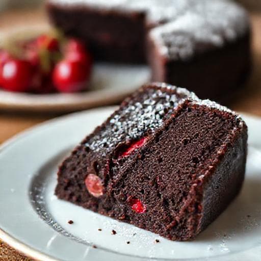 Negrche Cake with Sour Cherry Twist