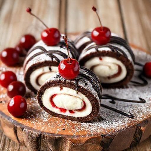 Black Forest Cake Rolls (Рулеты Торта Черна гора)