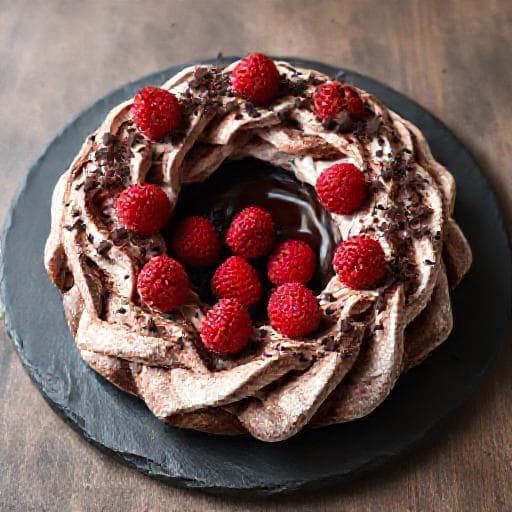 Chocolate Raspberry Pavlova Wreath