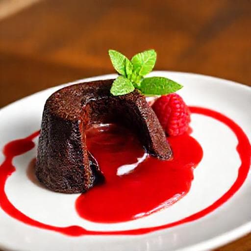 Chocolate Fondant with Raspberry Coulis