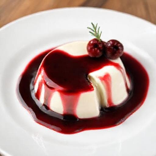 Panna Cotta with Forest Berry Coulis and Balsamic Glaze
