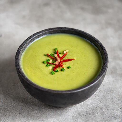 Spicy Avocado Cucumber Soup with a Hint of Ginger