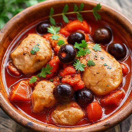 Classic Chicken with Tomatoes and Olives (Пиле с домати и маслини)