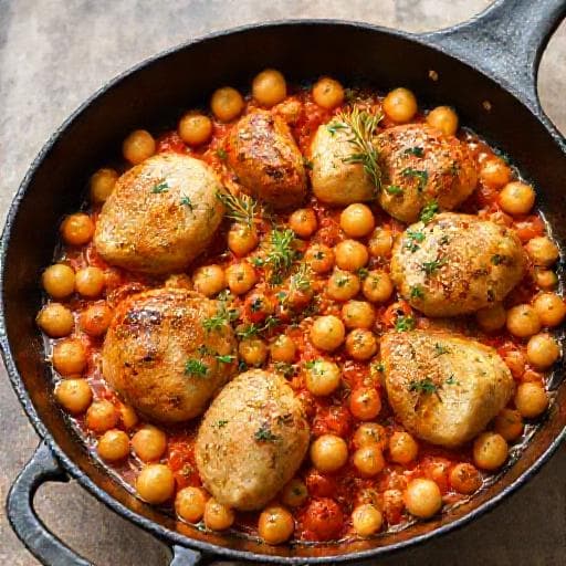 Quick Chicken and Chickpea Skillet