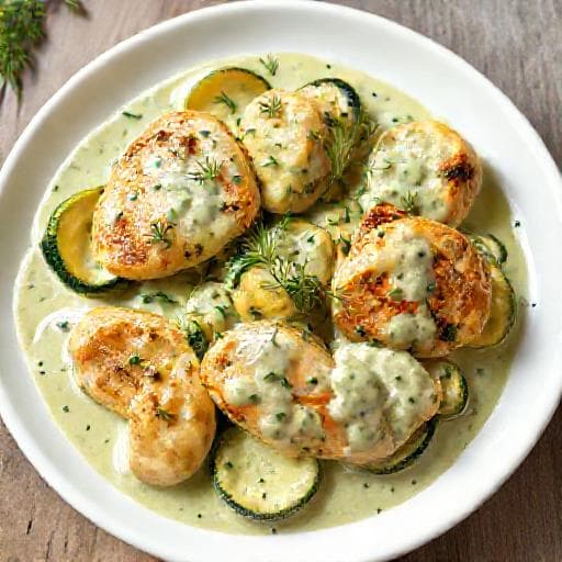 Chicken and Zucchini with Creamy Dill Sauce