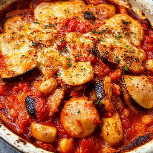 Spicy Chicken and Eggplant Casserole