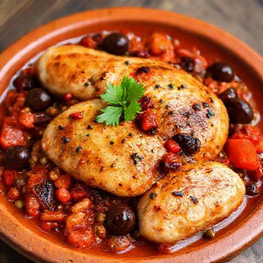 Chicken with Sun-Dried Tomatoes and Olives (Puttanesca Style)