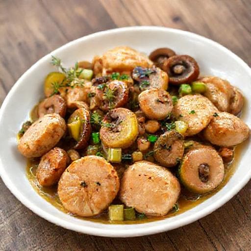 Chicken with Pickled Cucumbers and Mushrooms (Regional Twist)